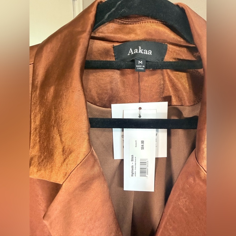 NWT - Aakaa Shimmering Bronze Blazer - Size M - Picture 4 of 15